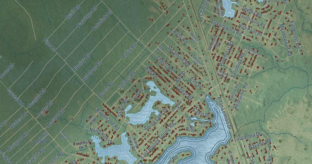Map of Boiling Spring Lakes, North Carolina in 2026