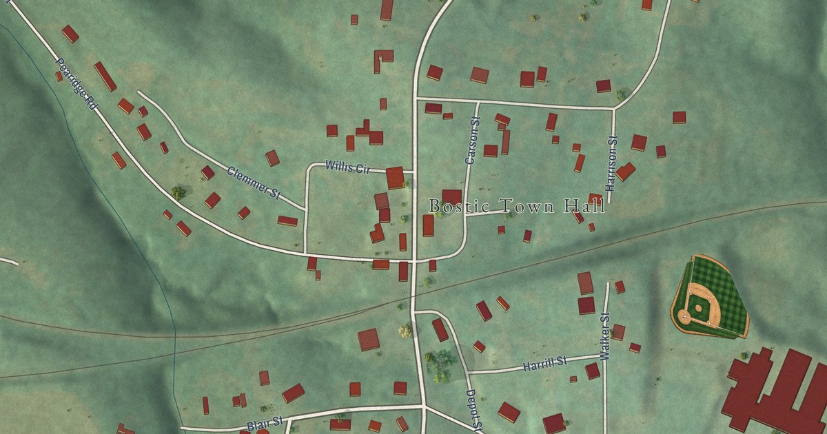 Map of Bostic, North Carolina in 2026