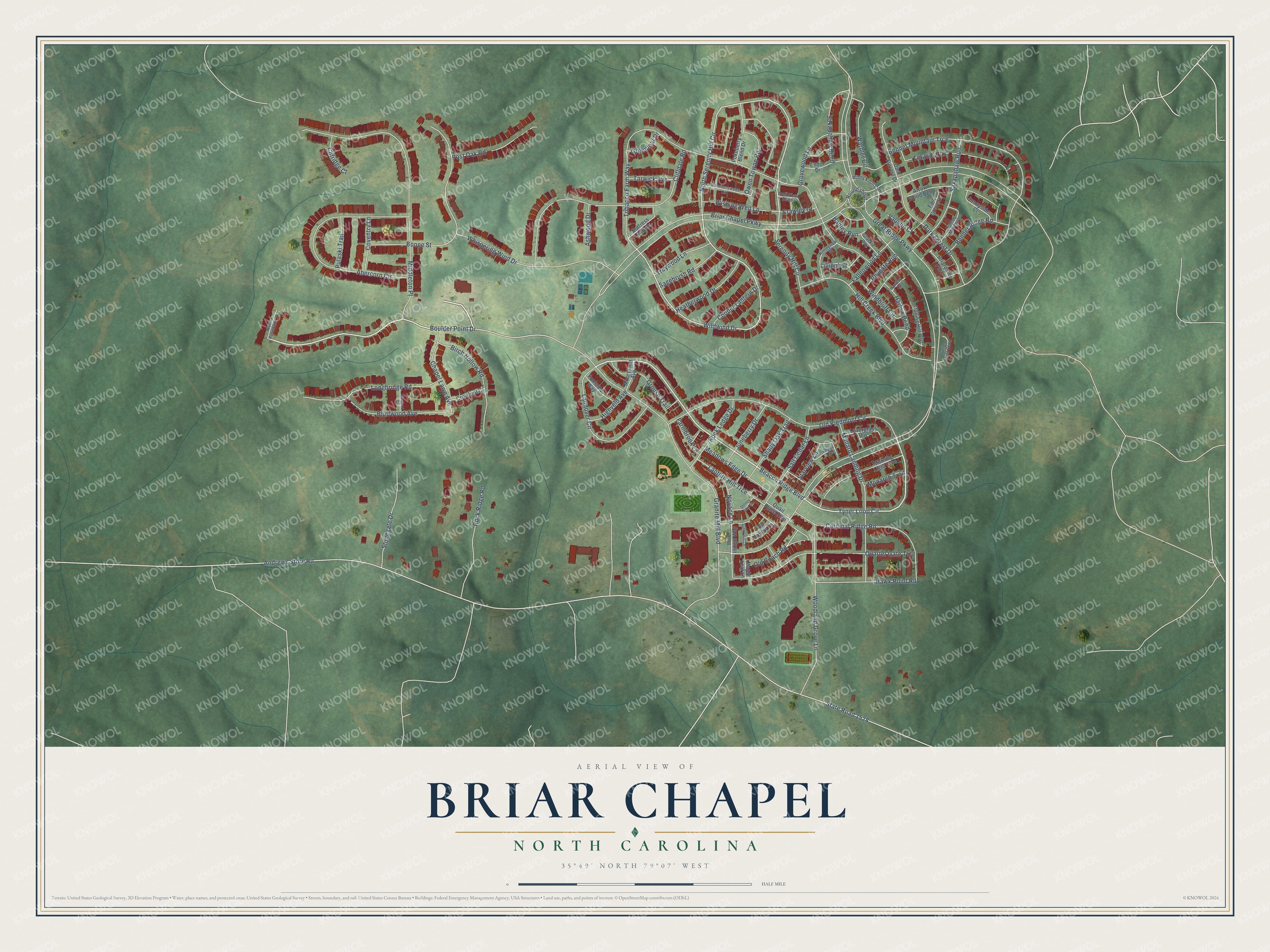 Watermarked full-map preview of Briar Chapel, North Carolina