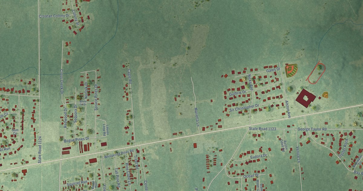 Map of Broad Creek, North Carolina in 2026
