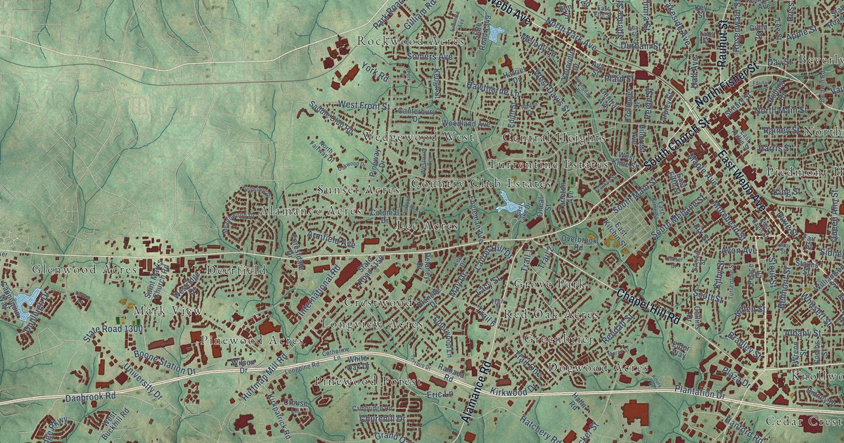 Map of Burlington, North Carolina in 2026