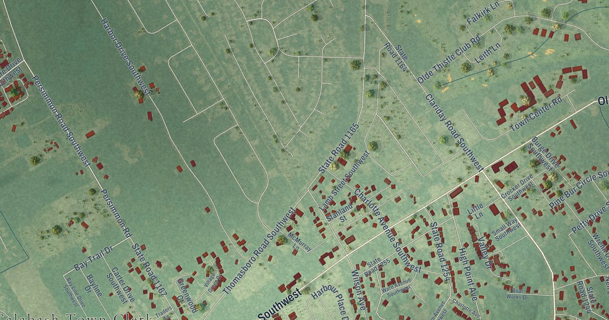Map of Calabash, North Carolina in 2026