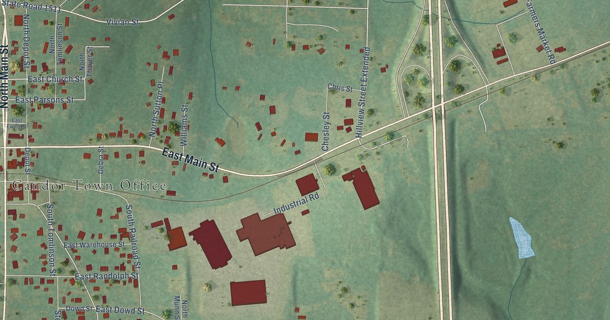 Map of Candor, North Carolina in 2026