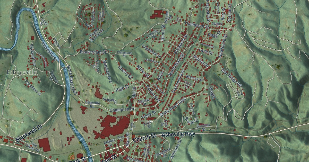 Map of Canton, North Carolina in 2026