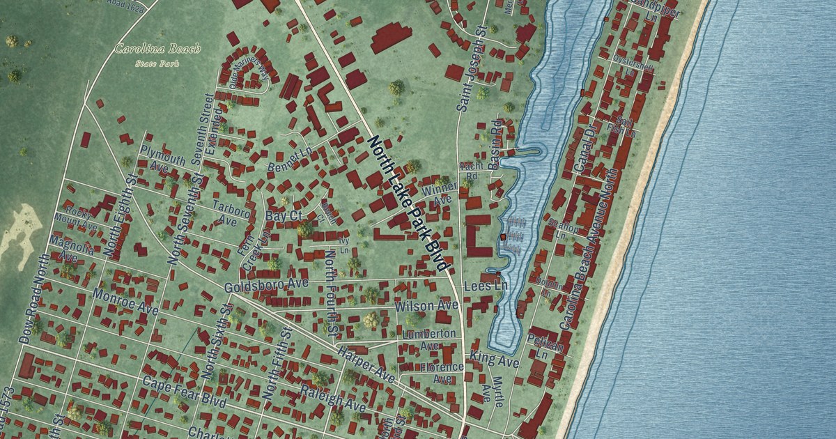 Map of Carolina Beach, North Carolina in 2026