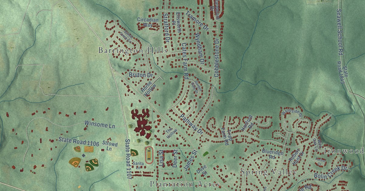Map of Carrboro, North Carolina in 2026