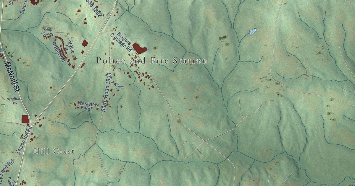 Map of Carthage, North Carolina in 2026
