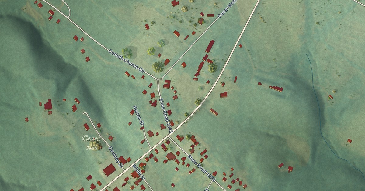Map of Casar, North Carolina in 2026