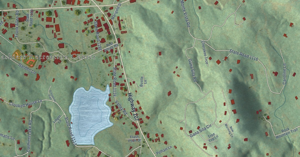 Map of Cashiers, North Carolina in 2026