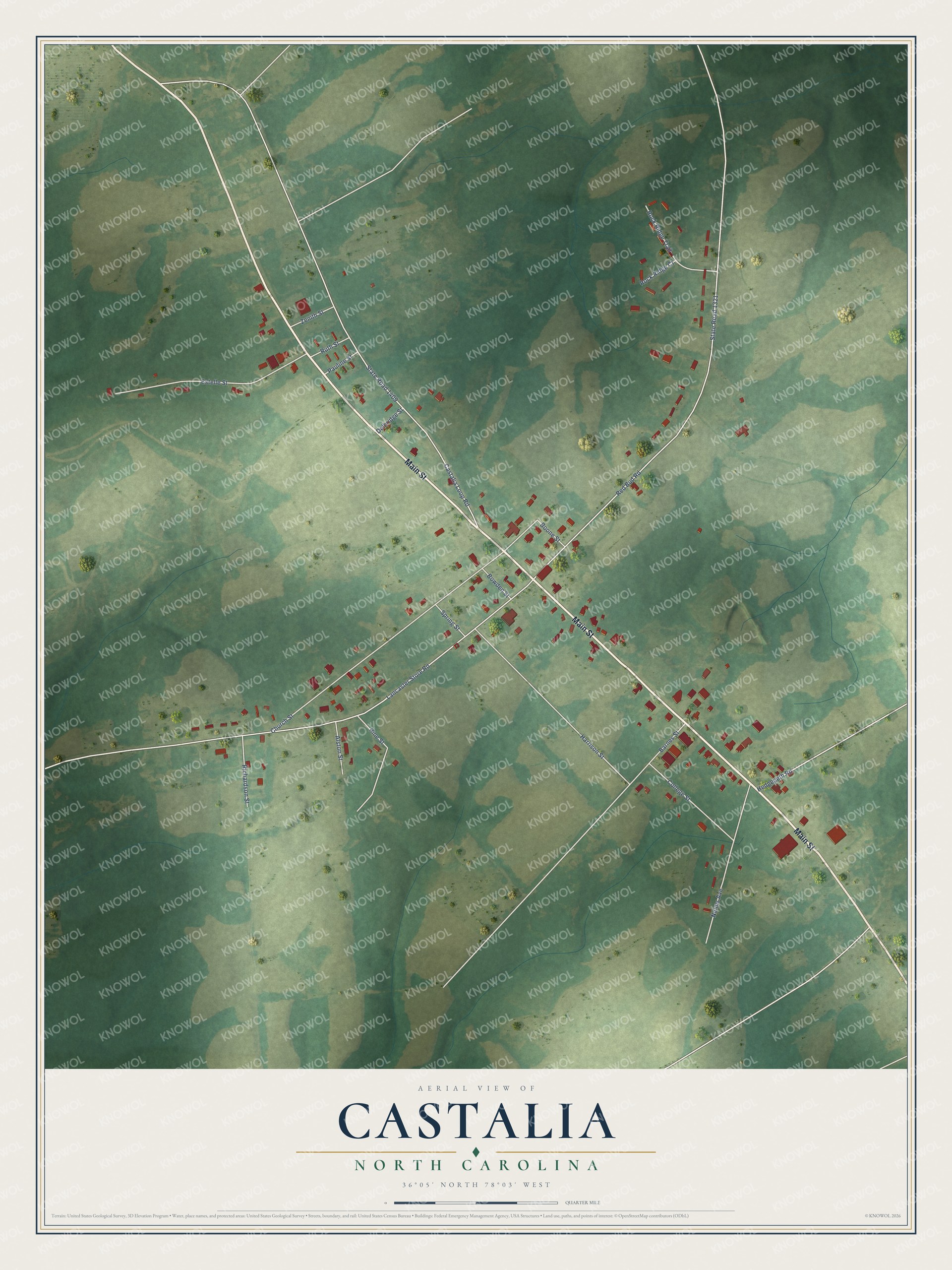 Watermarked full-map preview of Castalia, North Carolina