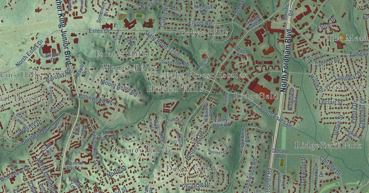 Map of Chapel Hill, North Carolina in 2026