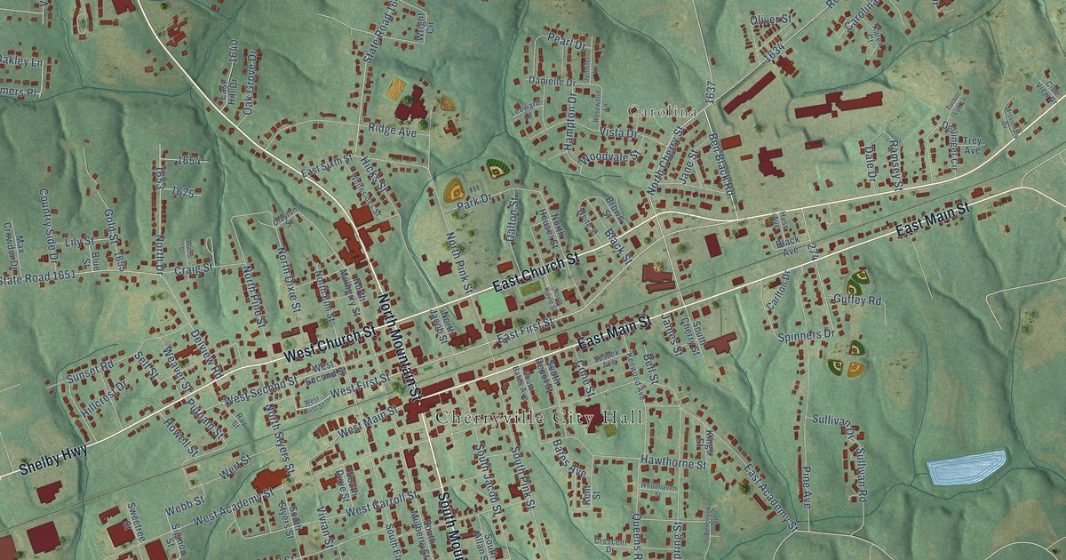 Map of Cherryville, North Carolina in 2026