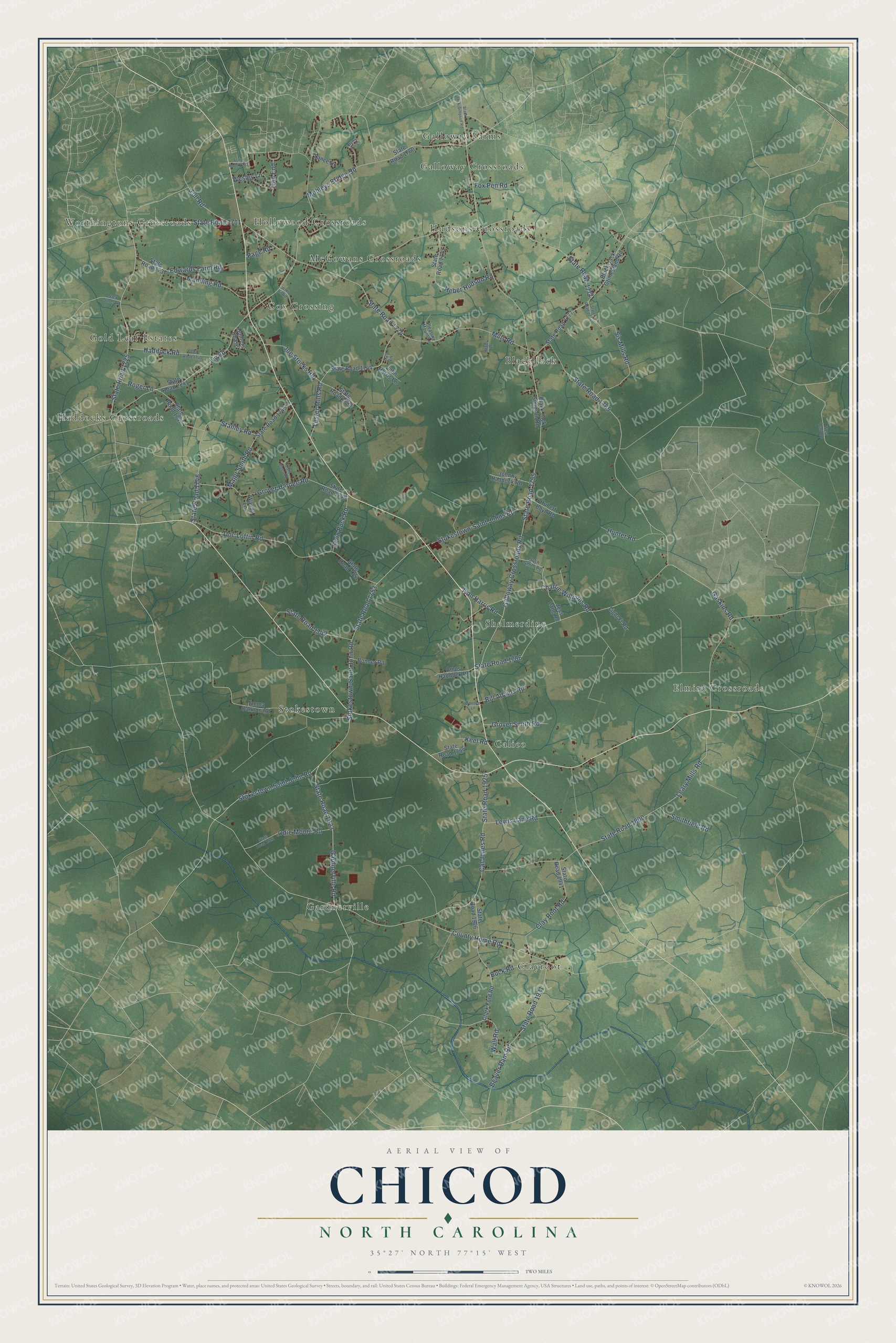 Watermarked full-map preview of Chicod, North Carolina