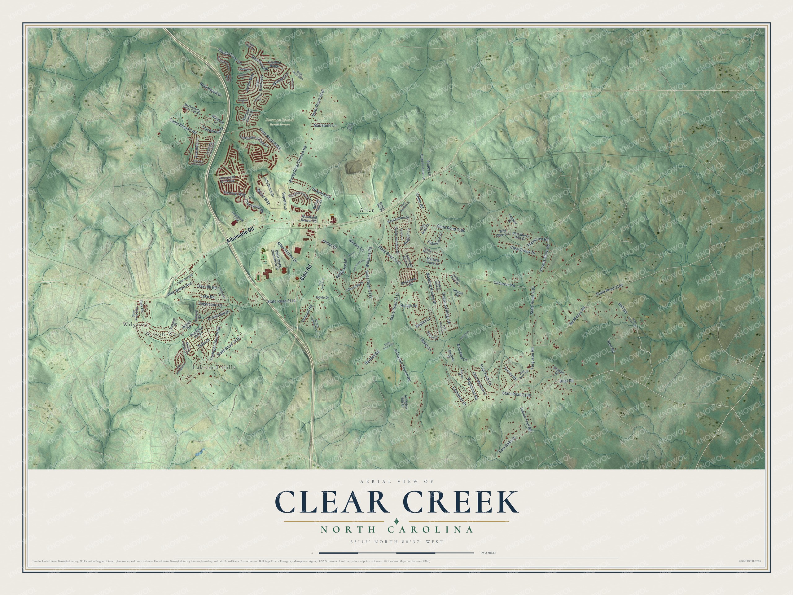 Watermarked full-map preview of Clear Creek, North Carolina