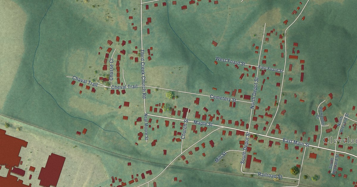 Map of Cleveland, North Carolina in 2026
