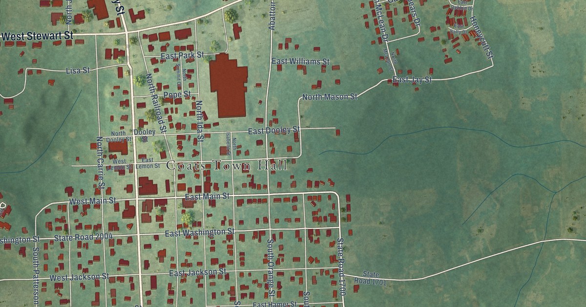 Map of Coats, North Carolina in 2026
