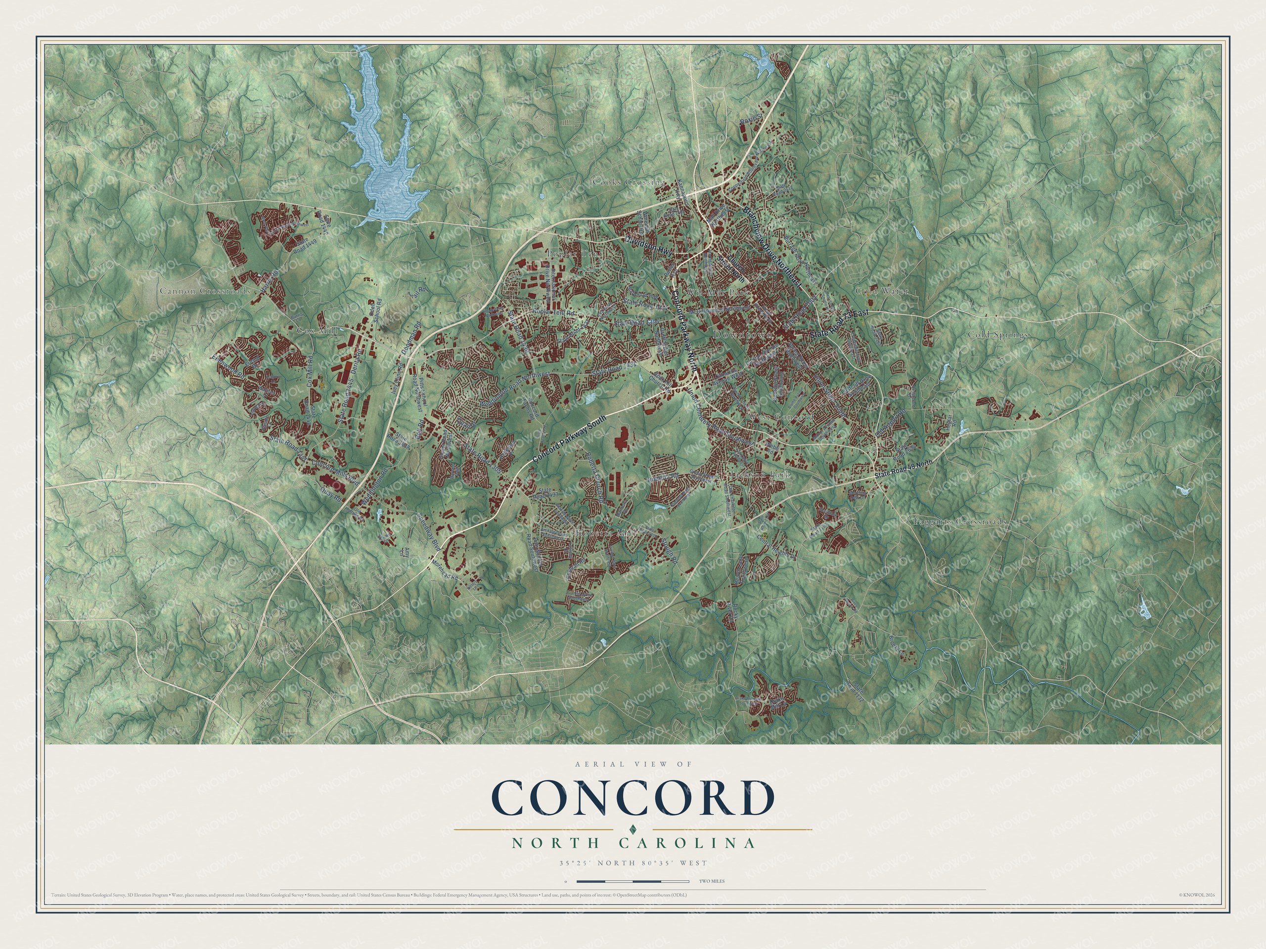 Watermarked full-map preview of Concord, North Carolina