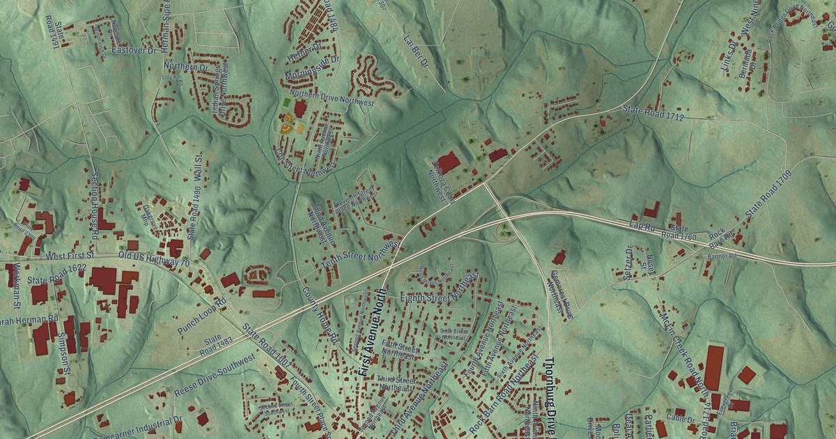 Map of Conover, North Carolina in 2026