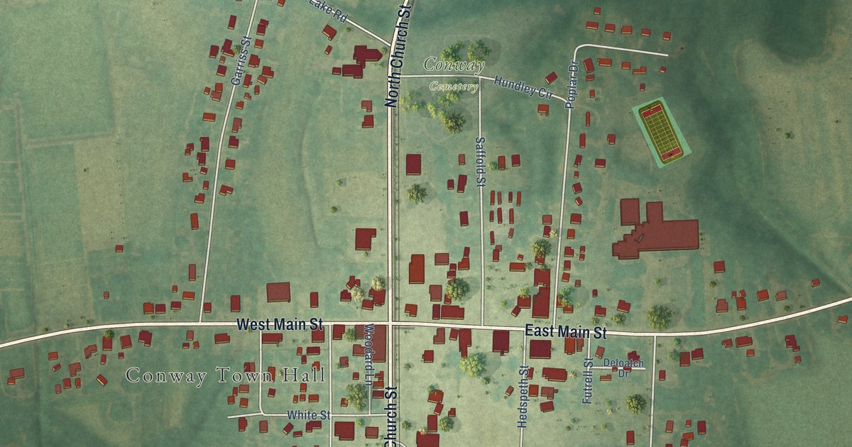 Map of Conway, North Carolina in 2026