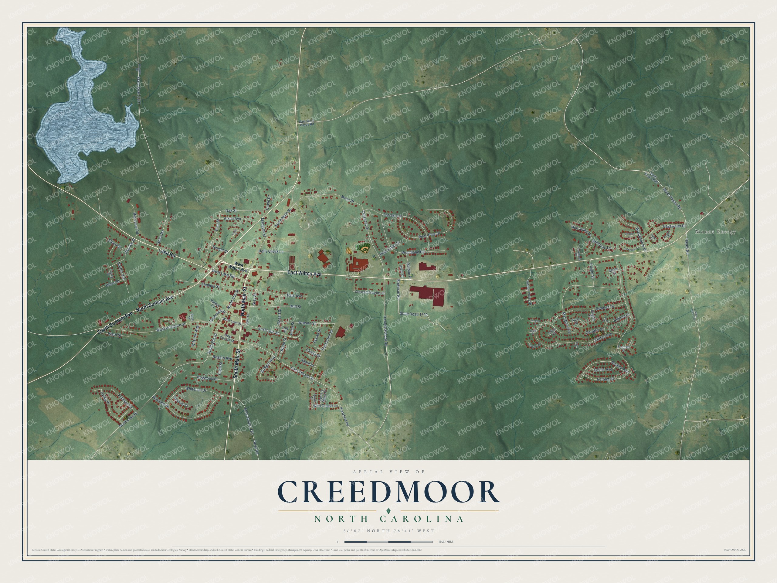 Watermarked full-map preview of Creedmoor, North Carolina