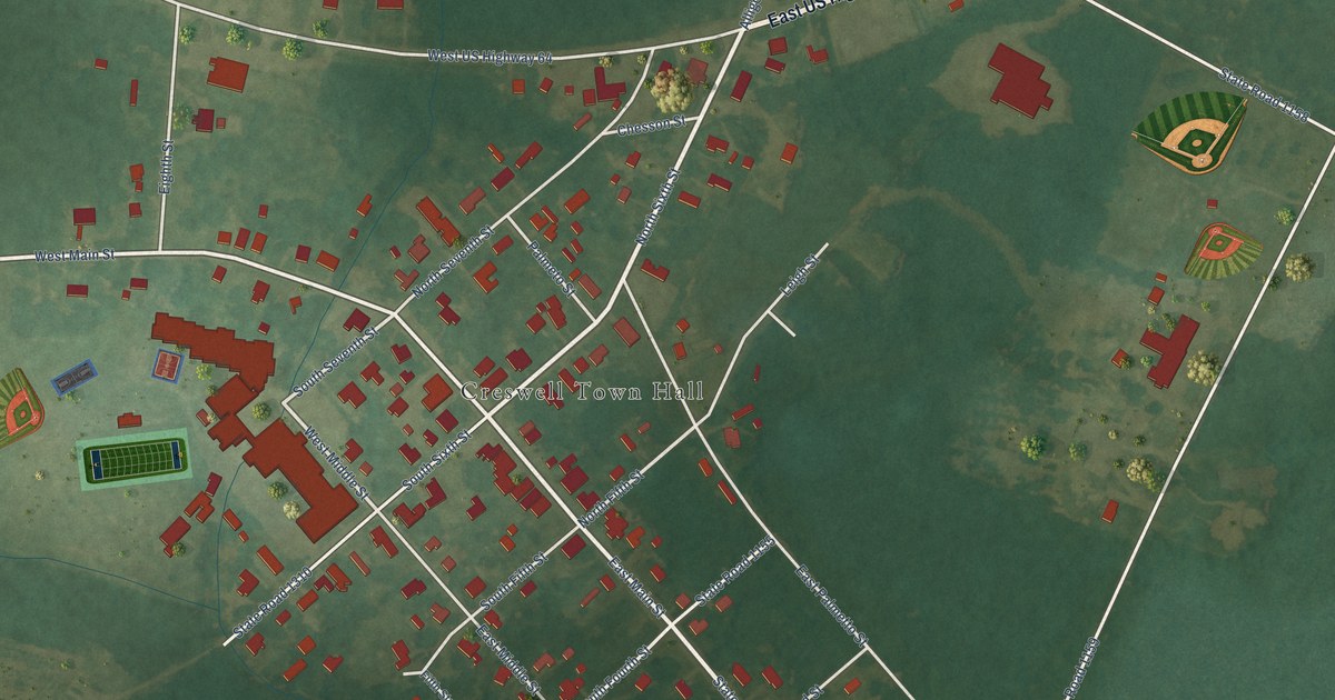 Map of Creswell, North Carolina in 2026