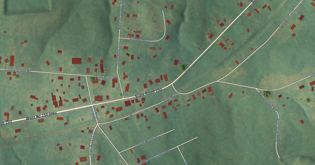 Map of Crouse, North Carolina in 2026