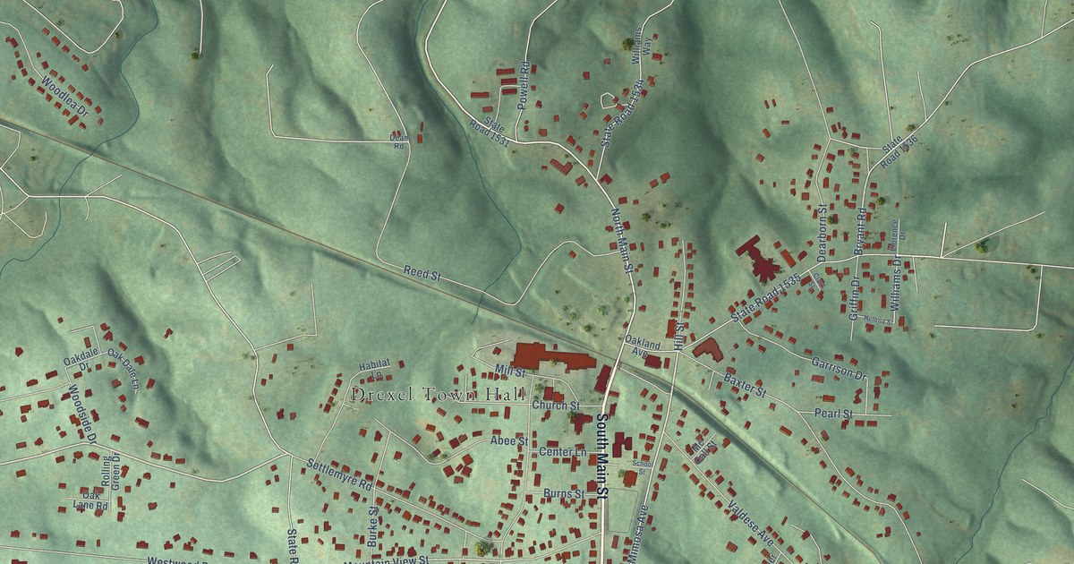 Map of Drexel, North Carolina in 2026