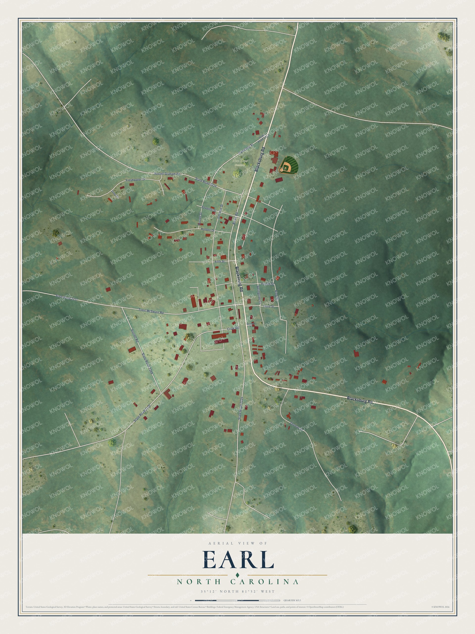 Watermarked full-map preview of Earl, North Carolina