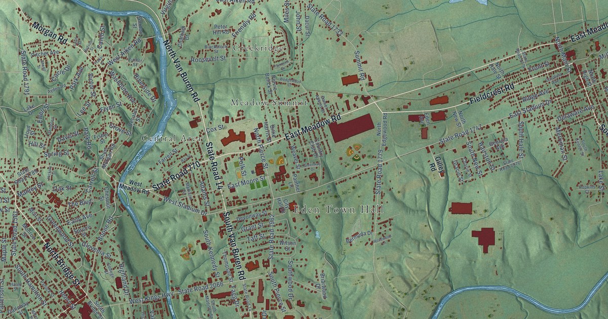 Map of Eden, North Carolina in 2026