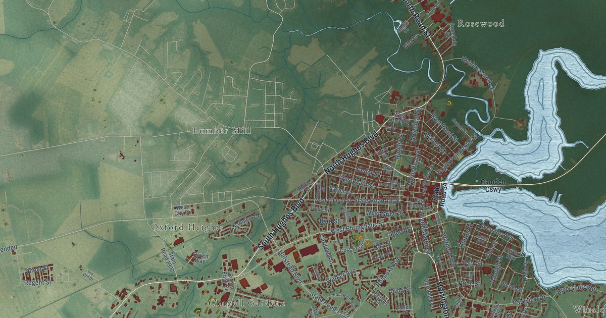 Map of Elizabeth City, North Carolina in 2026