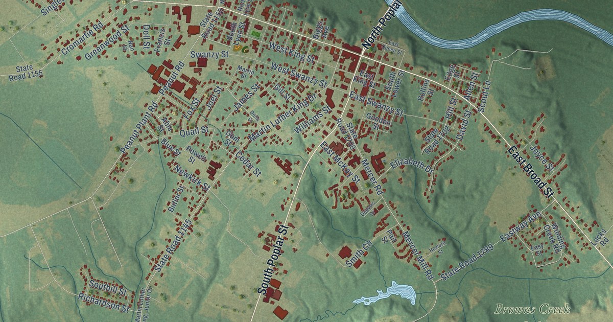 Map of Elizabethtown, North Carolina in 2026