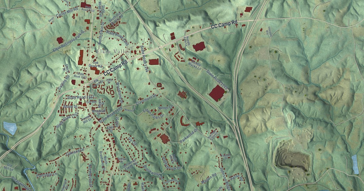 Map of Elkin, North Carolina in 2026