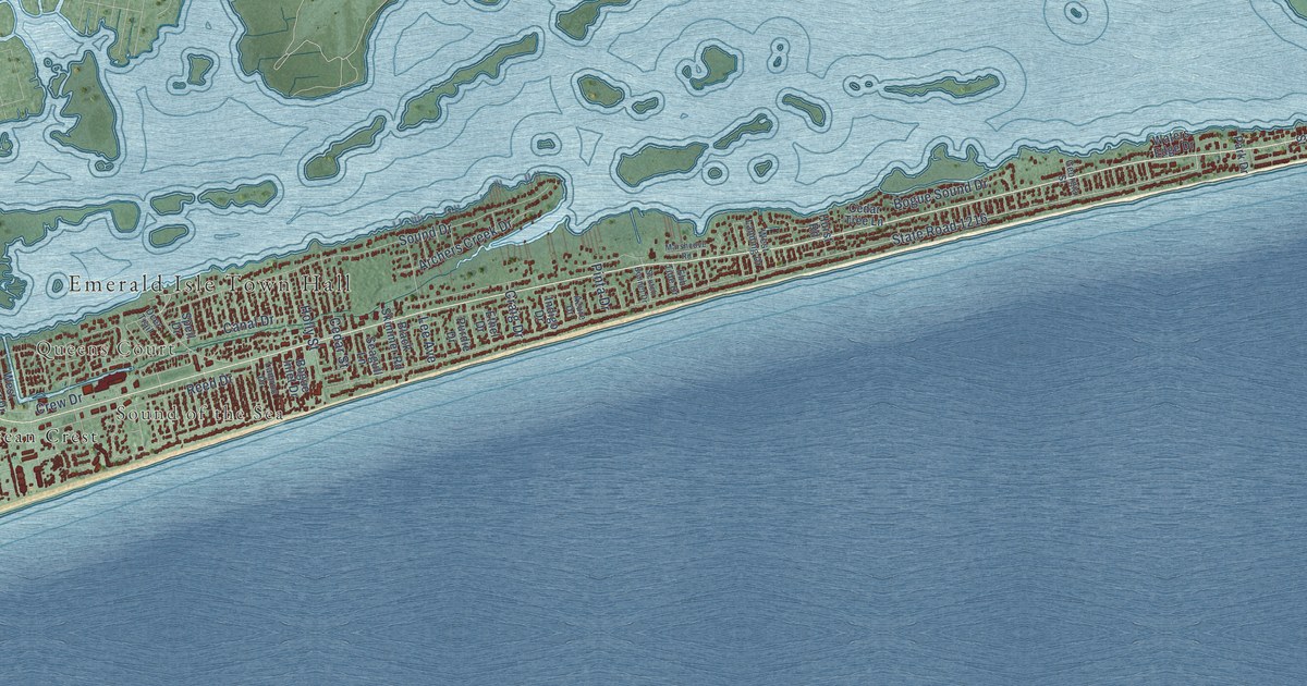 Map of Emerald Isle, North Carolina in 2026