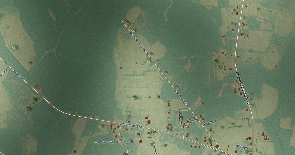 Map of Evergreen, North Carolina in 2026