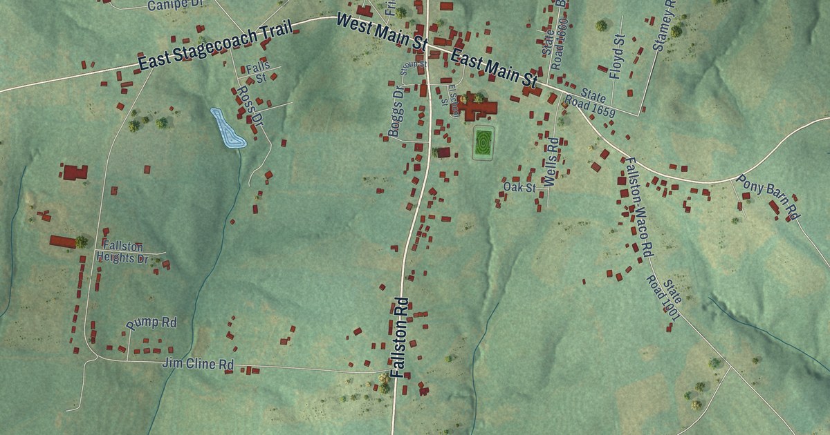Map of Fallston, North Carolina in 2026