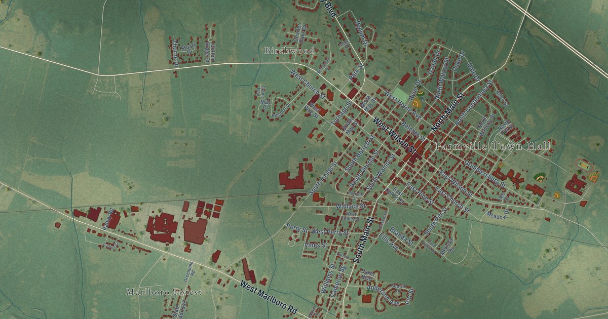 Map of Farmville, North Carolina in 2026
