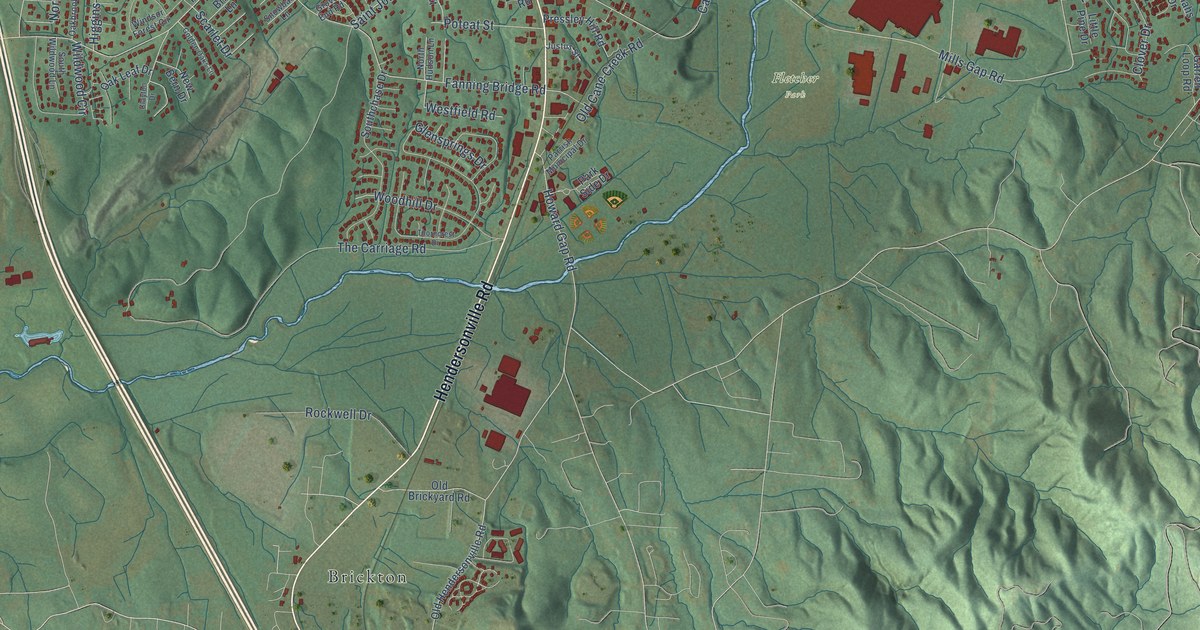 Map of Fletcher, North Carolina in 2026