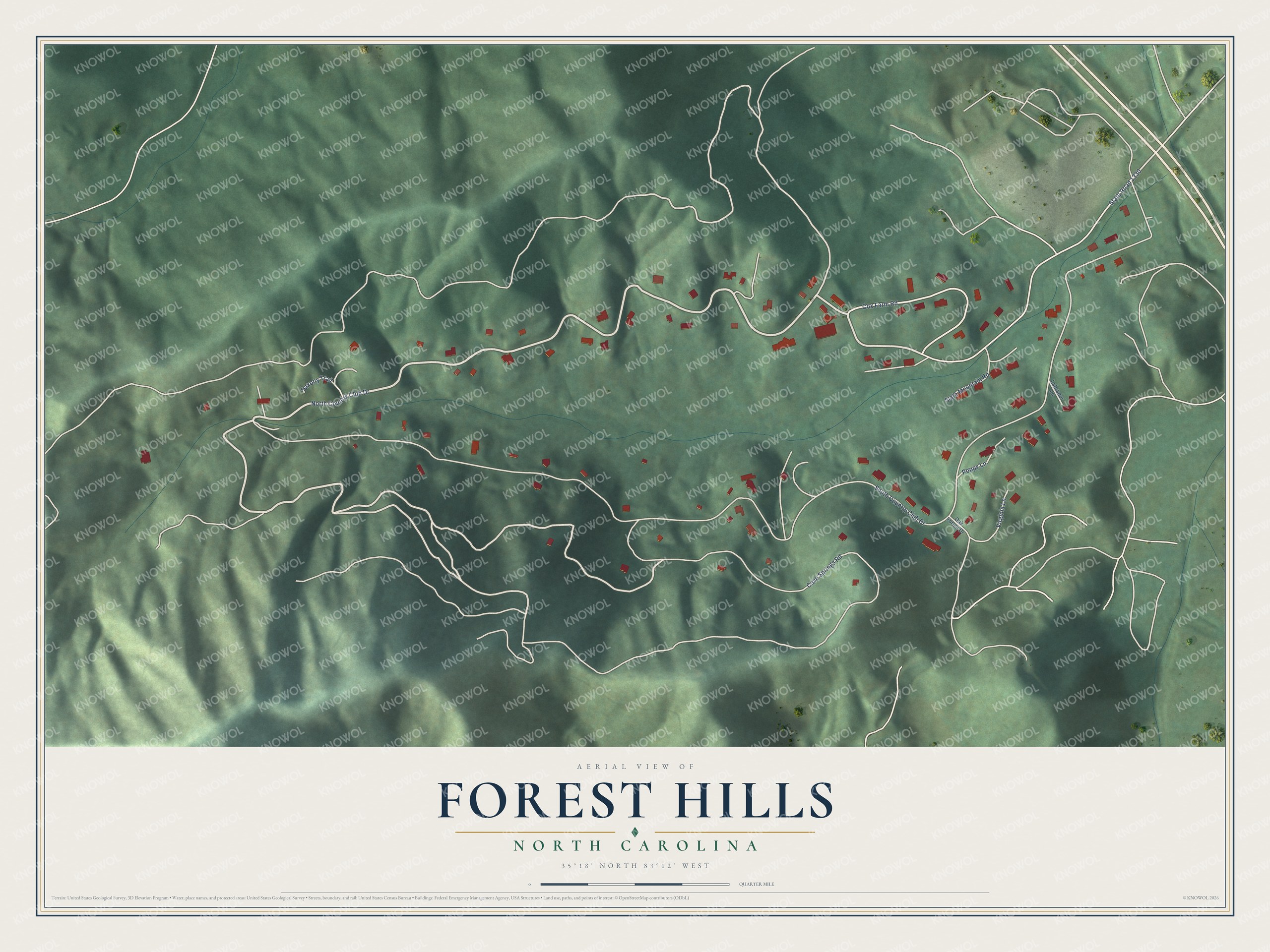 Watermarked full-map preview of Forest Hills, North Carolina