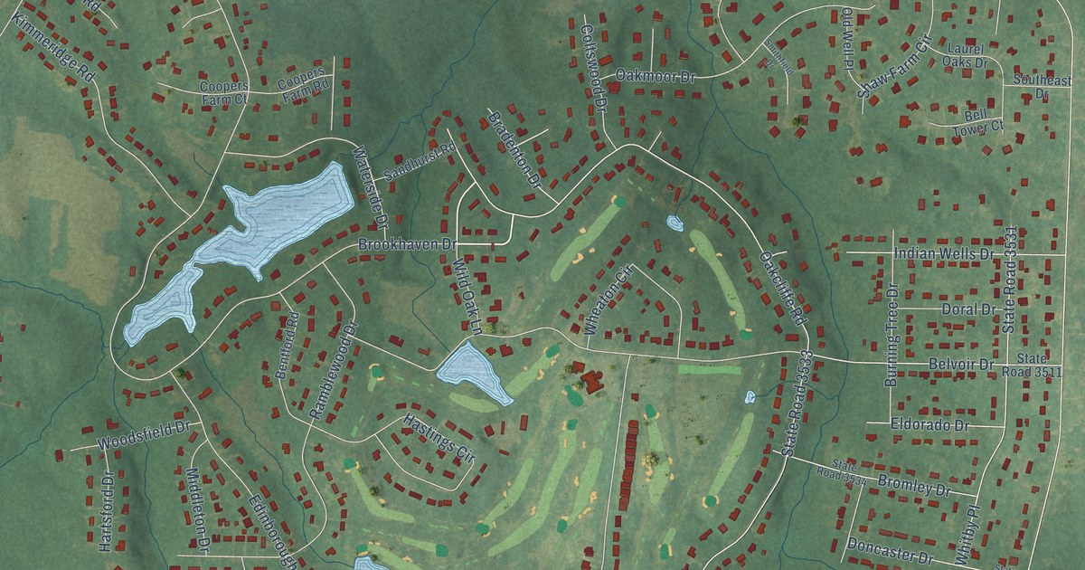 Map of Forest Oaks, North Carolina in 2026