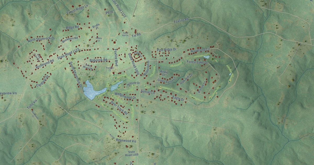 Map of Foxfire, North Carolina in 2026