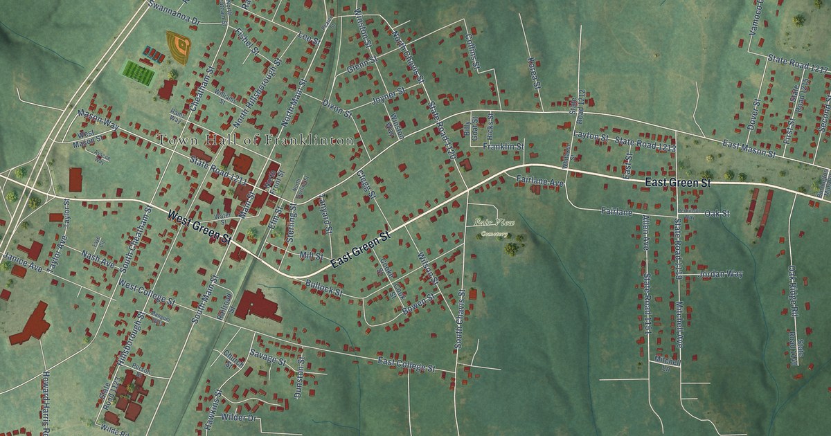 Map of Franklinton, North Carolina in 2026