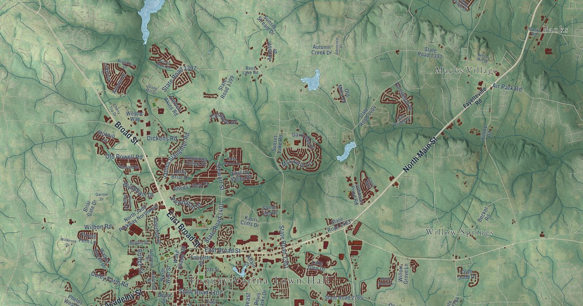 Map of Fuquay-Varina, North Carolina in 2026
