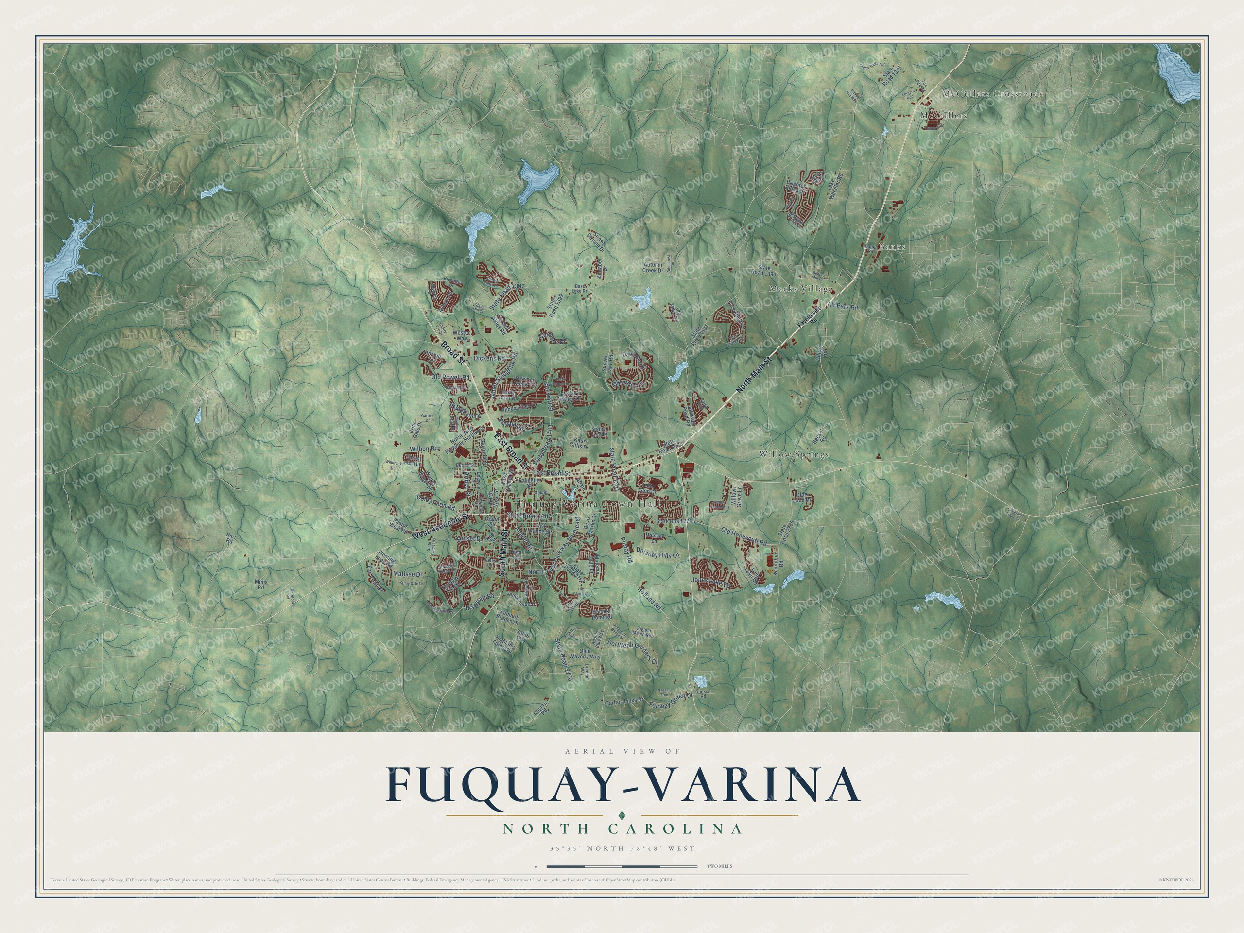 Watermarked full-map preview of Fuquay-Varina, North Carolina