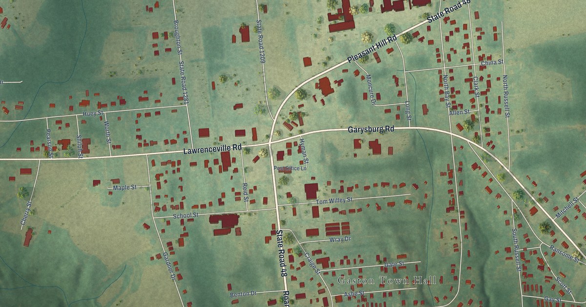 Map of Gaston, North Carolina in 2026