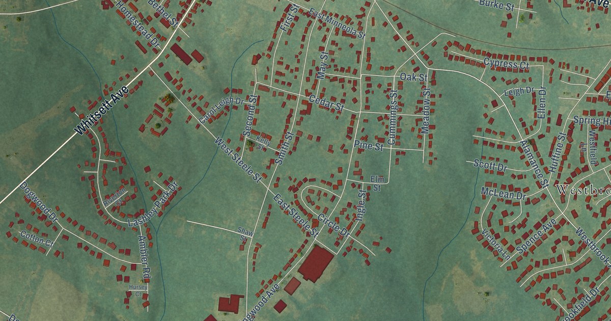 Map of Gibsonville, North Carolina in 2026