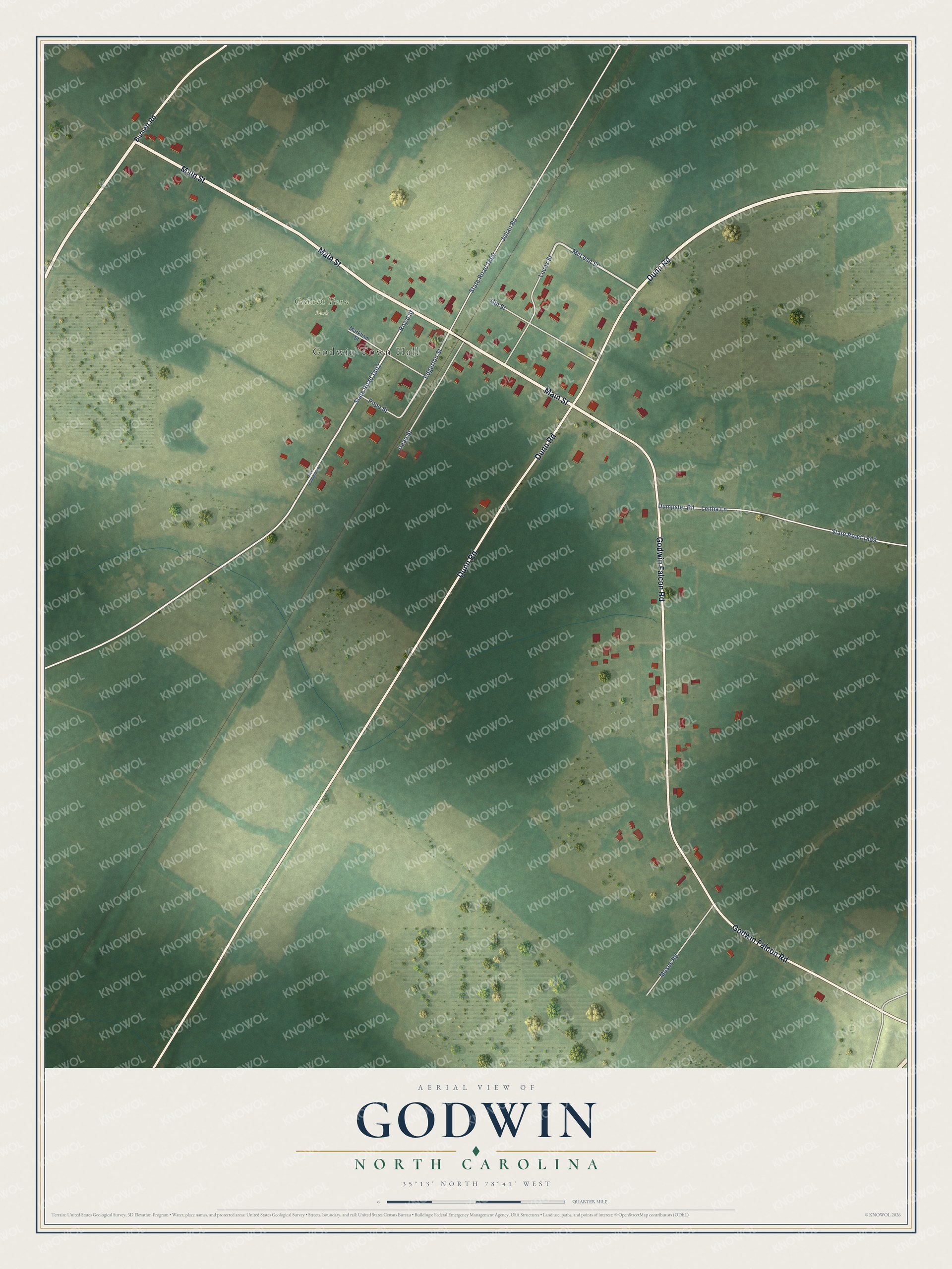 Watermarked full-map preview of Godwin, North Carolina
