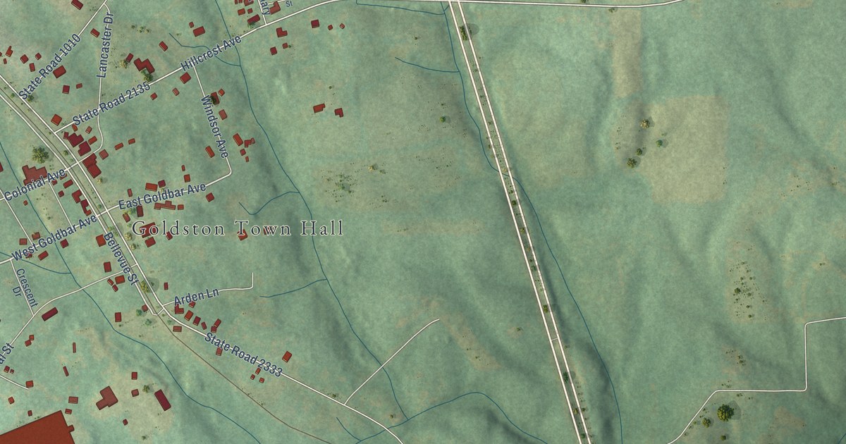 Map of Goldston, North Carolina in 2026