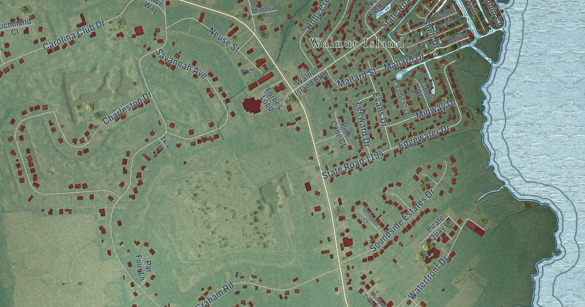 Map of Grandy, North Carolina in 2026
