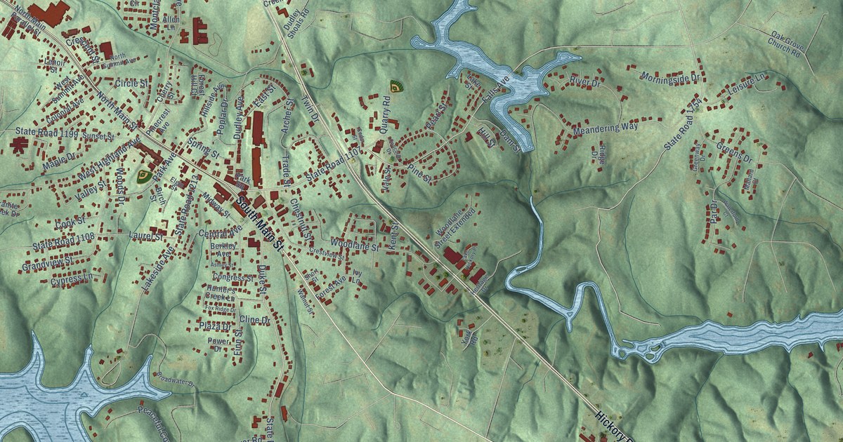 Map of Granite Falls, North Carolina in 2026