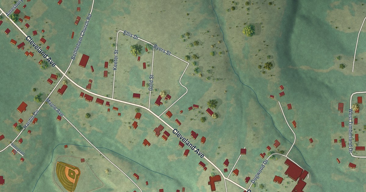 Map of Grover, North Carolina in 2026